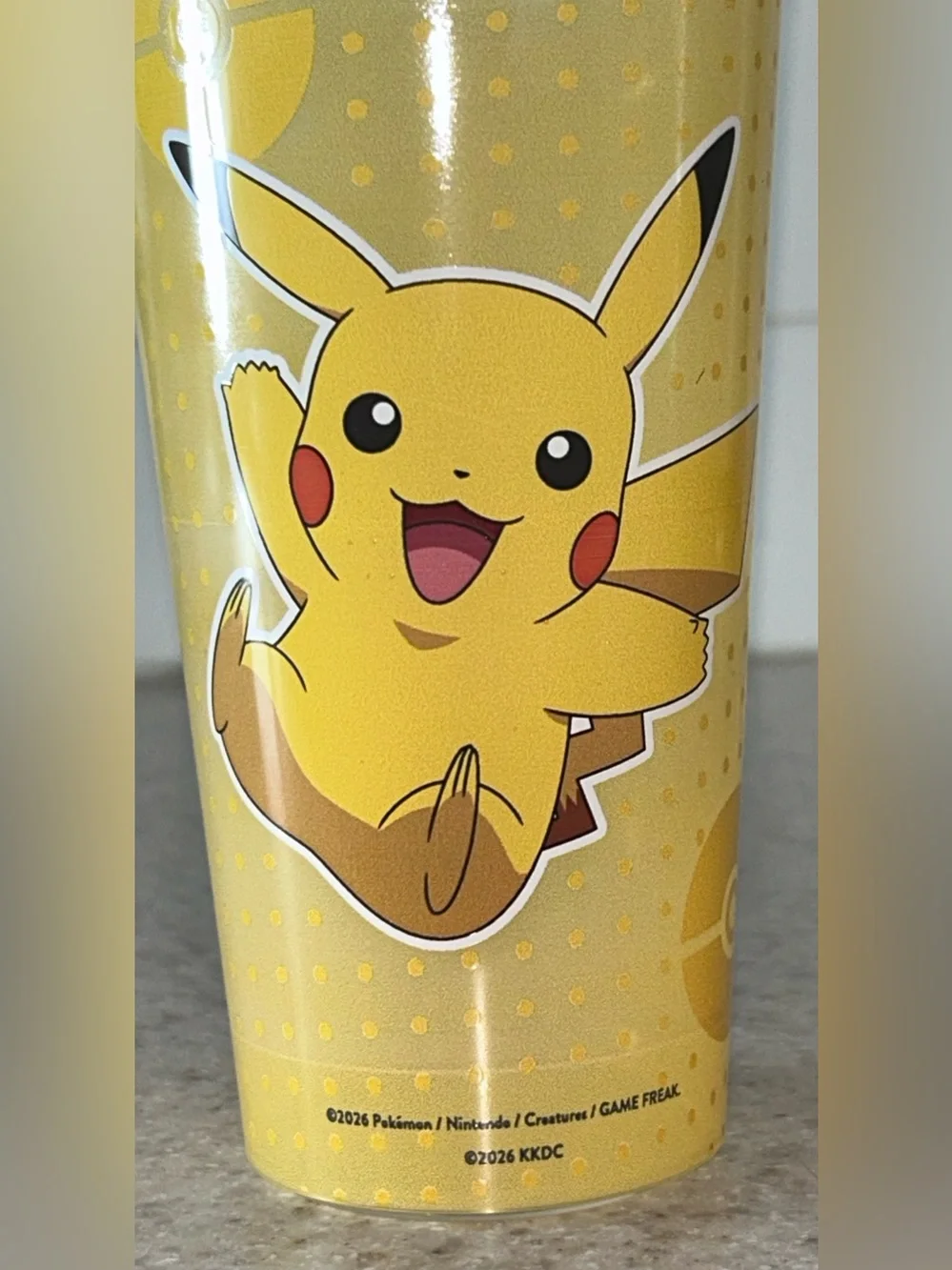 New Clean Krispy Kreme Pikachu Pokémon 30th Anniversary Yellow Party Cup -